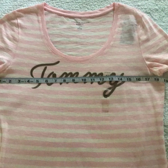 Tommy Hilfiger Cotton Logo  Stripes T- Shirt [ M ] - Picture 5 of 8